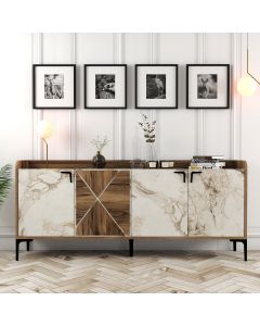 HANAH HOME Komoda Venedik, braon/mermerna