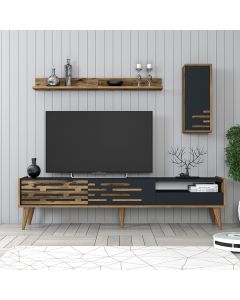 HANAH HOME TV komoda sa policama Valensiya, braon/antracit