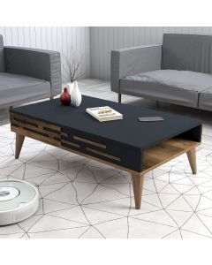 HANAH HOME Klub sto Valensiya, braon/antracit