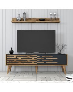 HANAH HOME TV komoda sa policom Valensiya 140, braon/antracit