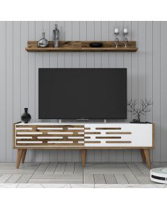HANAH HOME TV komoda sa policom Valensiya 140, braon/bela