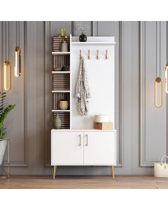 HANAH HOME Ormar za predsoblje sa čivilukom Viyana D, bela/zlatna