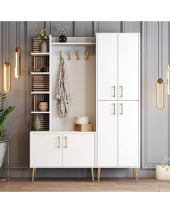 HANAH HOME Ormar za predsoblje sa čivilukom Viyana DA, bela/zlatna