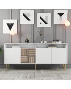 HANAH HOME Komoda Milan, bela/zlatna - 845HCT5526