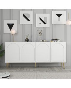 HANAH HOME Komoda Lyon 80, bela/zlatna