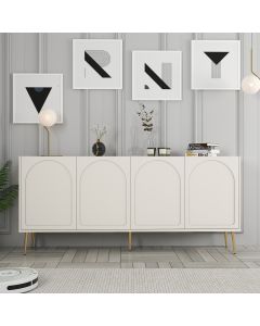 HANAH HOME Komoda Lyon 80, svetlo krem/zlatna