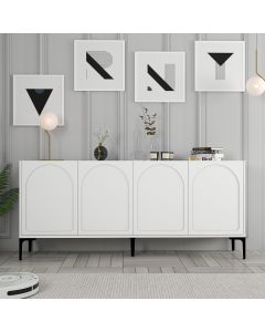 HANAH HOME Komoda Lyon 79, bela/crna