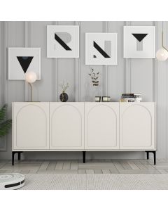 HANAH HOME Komoda Lyon 79, svetlo krem/crna