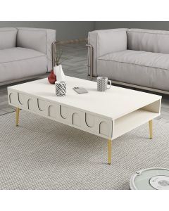 HANAH HOME Klub sto Lyon 33, krem/zlatna