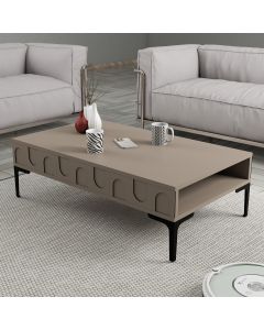 HANAH HOME Klub sto Lyon 32, tamno krem/crna