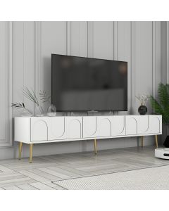 HANAH HOME TV komoda Lyon 43, bela/zlatna