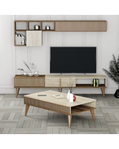 HANAH HOME Set nameštaja za dnevnu sobu Milan, braon