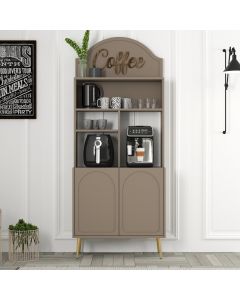 HANAH HOME Kuhinjska vitrina Lyon 80, krem/zlatna