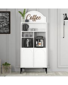 HANAH HOME Kuhinjska vitrina Lyon 80, bela/crna