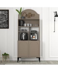 HANAH HOME Kuhinjska vitrina Lyon 80, sivo krem/crna