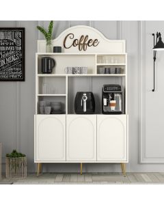 HANAH HOME Kuhinjska vitrina Lyon 120, krem/zlatna