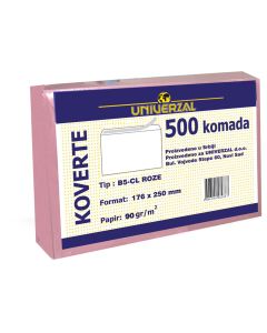 OCTOPUS Koverat b-5-cl rozi 500/1 samolepljiv  unl-0034box - 8465