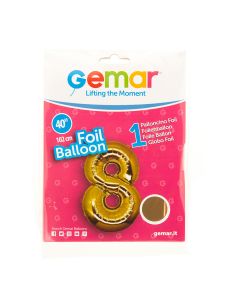Balon za rođendan broj 8 102cm zlatni folija gemar 140804 - 84663