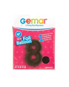 Balon za rođendan broj 8 102 cm crni folija gemar 140880 - 84665