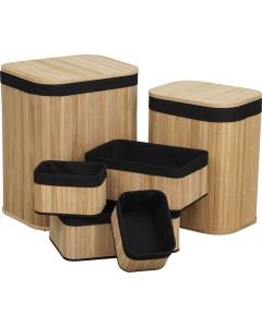 TENDANCE Korpa za veš set 6/1 54x43x34cm bambus crna - 8474237