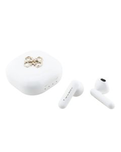 GUESS Bluetooth slusalice TWS 4G Metal logo bele (GUTWSJ7HE4GH)