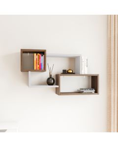 HANAH HOME Zidna polica Ayder, braon/bela - 854KLN1708