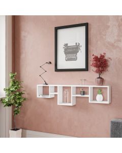 HANAH HOME Zidna polica Amanos, bela - 854KLN1727