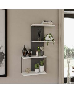 HANAH HOME Zidna polica Destan, bela/siva