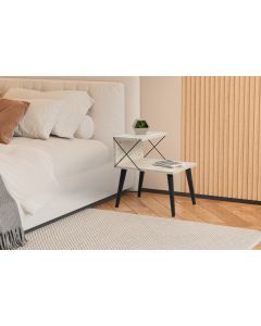 HANAH HOME Noćna polica Cross, crna/bež