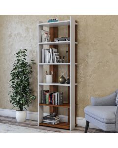 HANAH HOME Polica za knjige Sakran, bela/braon - 854KLN3611