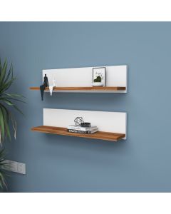 HANAH HOME Zidna polica Shelf, bela/braon - 854KLN4403