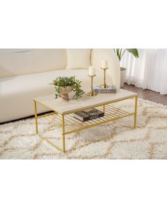 HANAH HOME Klub sto Asude, zlatna/krem