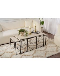 HANAH HOME Set klub stolova Defne 3/1, crna/krem