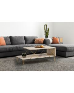 HANAH HOME Klub sto Loire, zlatna/krem