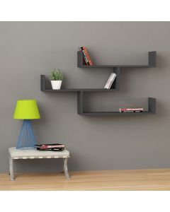 HANAH HOME Zidna polica Tibet, antracit