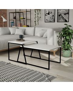 HANAH HOME Set klub stolova Pal Orta, bela - 855DTE2915