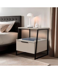 HANAH HOME Noćni ormarić Pal, svetlo siva