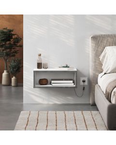 HANAH HOME Zidna noćna polica Brik, bela/siva