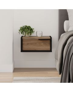 HANAH HOME Zidna noćna polica Eco, crna/braon
