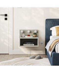 HANAH HOME Zidna noćna polica Treo LED, sivo-zelena