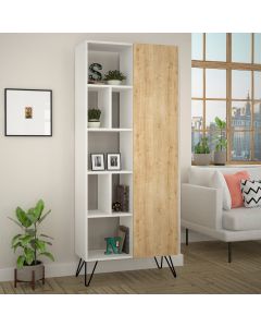 HANAH HOME Polica za knjige Jedda, bela/svetlobraon