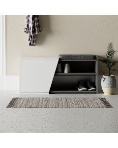 HANAH HOME Cipelarnik Fiona Bench, antracit/bela