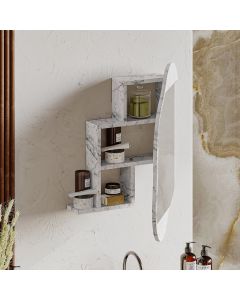 HANAH HOME Kupatilski ormarić sa ogledalom Cloud, mermer siva