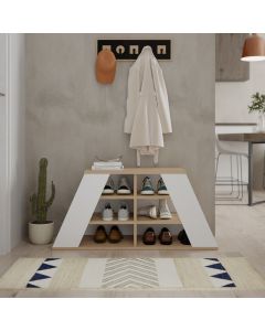 HANAH HOME Cipelarnik Pyramid Bench, bež/bela