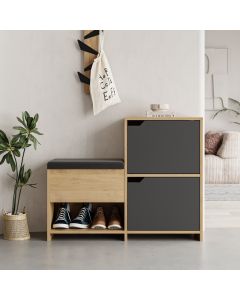 HANAH HOME Cipelarnik Haven Bench, bež/antracit