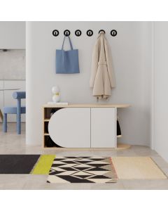 HANAH HOME Cipelarnik Nova Bench, krem/bela