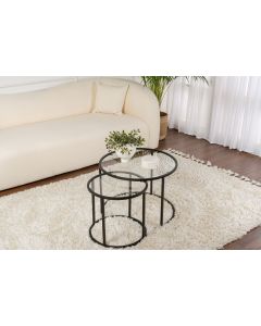 NORDURE Set klub stolova Aurum 2/1, crna/providna