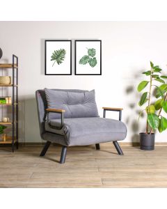 ATELIER DEL SOFA Fotelja na razvlačenje Sando Single, siva