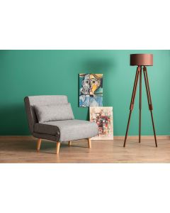 ATELIER DEL SOFA Fotelja na razvlačenje Folde Single, svetlosiva - 859FTN2330