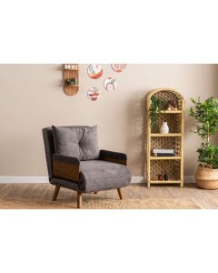 ATELIER DEL SOFA Fotelja na razvlačenje Cosmo Single, siva